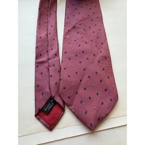 Via Europa Silk Necktie Men's Diamond Pattern Burgundy‎ Business Career